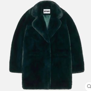 Apparis emerald faux fur jacket